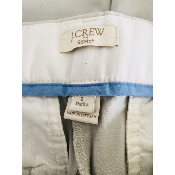 J Crew | Petite Skimmer Pants Size 2 Beige Ankle Crop Cotton Stretch - Picture 8 of 8
